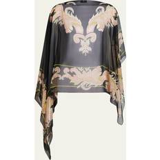 Silk Capes & Ponchos Etro Patterned Sheer Silk Poncho