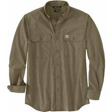 Carhartt Men Shirts Carhartt Force Relaxed Fit Lightweight Long- Sleeve Shirt Burnt Olive