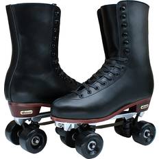 Chicago Inlines & Roller Skates Chicago Men's Premium Lifestyle Leather and Suede Lined Quad Rink Roller Derby Skate - Black