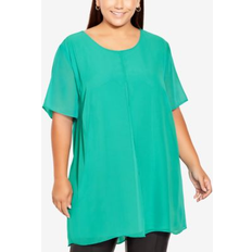 Avenue S Tops Avenue TUNIC LIV OVERLAY MM Turquoise Turquoise