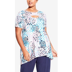 Avenue XL Blouses Avenue TOP KEYLA FOIL Pink Spotted Pink Spotted
