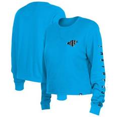 Tops New Era Women's Blue Carolina Panthers Thermal Crop Long Sleeve T-Shirt