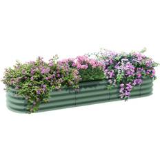 OutSunny Raised Garden Beds OutSunny 6.4' 1' Galvanized Raised Garden Bed Elevated Planter Box Edging