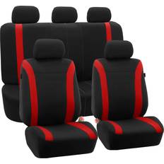 FH Group Car Seat Covers Full Set Cloth-Universal Fit,Automotive Seat Back Front Seat Covers,Airbag Compatible,Split