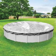 Pool Mate Swimming Pools & Accessories Pool Mate Advanced Waterproof Extra-Strength 24 ft. Round Silver Winter Cover