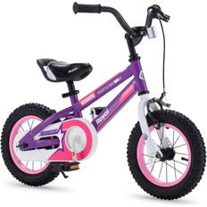 Kids' Bikes RoyalBaby Novaride Toddlers 12 Inch Wheel Bicycle Beginners Ages 3-4 Years, Kickstand, Pink Kids Bike