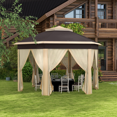 Pavilions & Accessories OutSunny 13' 13' Pop Up Gazebo, Hexagonal Canopy