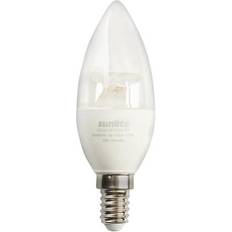 E14 LED Lamps Sunlite LED B10 40W Equivalent E14 Base Dimmable Clear Torpedo Chandelier Light Bulb 2700K, 3PK