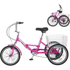 Unisex Tricycle Bikes Mooncool Adult Folding Tricycles - Rose Red Unisex