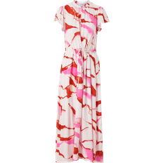 Selected Femme Maxikjole slfMarine SS Aop Ankle Dress Rosa