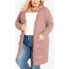 Avenue Cardigans Avenue Plus Amelia Cardigan Sweater Blush