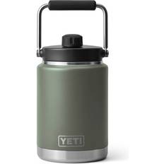 Stainless Steel Water Bottles Yeti Rambler Half Gallon Camp Green 0.5gal