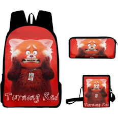 Qingy Turning Red Backpack Set of 3 - Red
