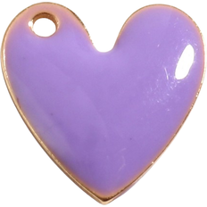 Metall Charms & Anheng Doreenbeads Heart Sequins Charm Pendant - Gold/Purple