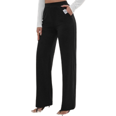 Shein Midi Dresses Clothing Shein Tall Slant Pocket Straight Leg Pants - Black