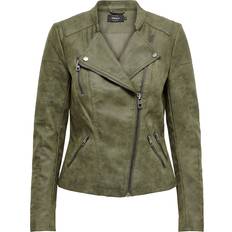 Damen - Lederjacken Only Ava Imitation Leather Jacket - Green/Kalamata