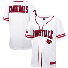 Colosseum T-shirts Colosseum Men's White Louisville Cardinals Free Spirited Mesh Button-Up Baseball Jersey