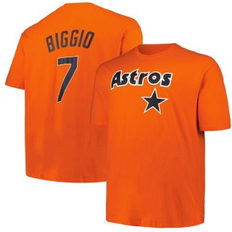 Profile T-shirts Profile Men's Craig Biggio Orange Houston Astros Big and Tall Cooperstown Collection Player Name and Number T-shirt Orange