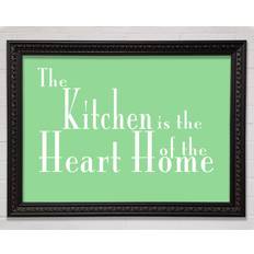 Happy Larry The Kitchen Is the Heart of the Home Black/Walnut Framed Paper Bild 141.4x100cm