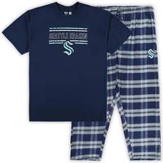 Underwear Profile Men's Deep Sea Blue/Gray Seattle Kraken Big & Tall T-Shirt Pajama Pants Sleep Set
