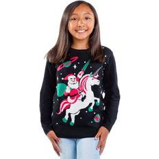 M Christmas Sweaters Children's Clothing Tipsy Elves Girl's Santa Unicorn Ugly Christmas Sweater