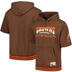 Basketball - NBA Jackets & Sweaters Mitchell & Ness Men's Brown Cleveland Browns Pre-Game Short Sleeve Pullover Hoodie