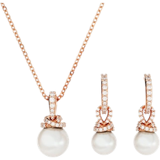 Swarovski Originally Necklace & Earrings Set - Rose Gold/Pearls/Transparent