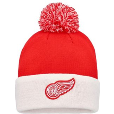 Adidas Beanies adidas Men's Red Detroit Red Wings Team Stripe Cuffed Knit Hat with Pom Red