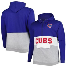 Profile Jackets & Sweaters Profile Men's Royal, White Chicago Cubs Big and Tall Fleece Half-Zip Hoodie Royal, White