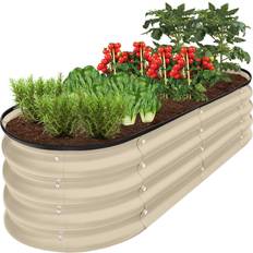 Best Choice Products Raised Garden Beds Best Choice Products 4x2x1ft Outdoor Metal Raised Garden Oval Deep Root Planter
