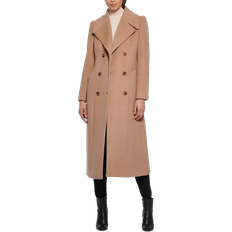 Kenneth Cole Women's Double Breasted Wool Blend Full Length Peacoat - Camel