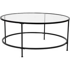 Glasses Coffee Tables Flash Furniture Astoria Clear/Matte Black 35.2x35.2"