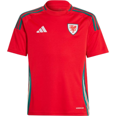 Kurze Ärmel Hemden adidas Kid's Wales 24 Home Shirt - Home kit