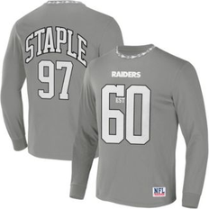 T-shirts Men's Nfl X Staple Gray Las Vegas Raiders Core Long Sleeve Jersey Style T-shirt Gray