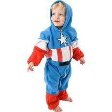 Girls Fleece Overalls Children's Clothing Cuddle Club Cozy Fleece Bunting - Captain America