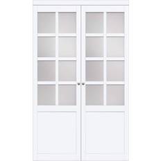 Interior Doors Renin 8-Lite Tempered Frosted Solid MDF Core Closet Pivot Interior Door Clear Glass (x)