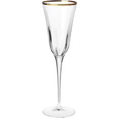 Glass Champagne Glasses Vietri Optical Gold Champagne Glass 7fl oz