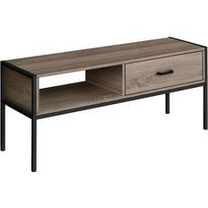Retractable Drawer Benches Monarch Specialties Plateau Dark Taupe TV Bench 47.5x20"