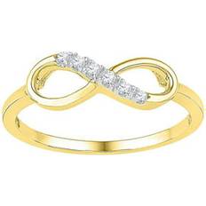 Rings on sale 10kt Yellow Gold Womens Round Diamond Infinity Ring 1/20 Cttw