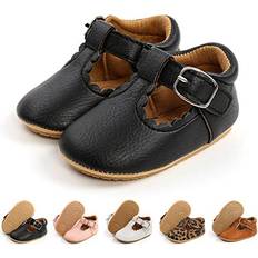 First Steps Infant Baby Girl Shoes Mary Jane Flats Dress Shoes Soft Anti-Slip Rubber Sole Walking Shoes Toddler Crib First Walker Shoes
