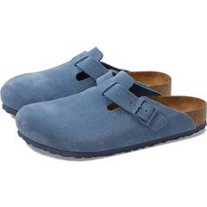 Birkenstock Clogs Birkenstock Men's Boston Soft Footbed Clogs in Blue/Elemental Blue Leather/Suede