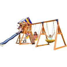 Slides Playground SportsPower Willow Creek Wooden Swing Set