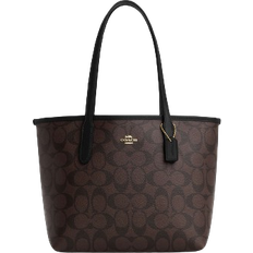 Coach Totes & Shopping Bags Coach Mini City Tote In Signature Canvas - Gold/Brown Black