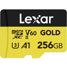 256 GB Minnekort på salg LEXAR Professional GOLD microSDXC Class 10 UHS-II U3 V60 A1 280/180MB/s 256GB