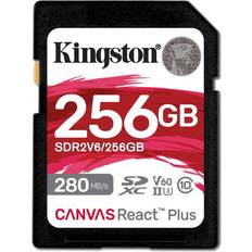 256 GB - SDXC Minnekort Kingston Canvas React Plus SDXC Class 10 UHS-II U3 V60 280/150MB/s 256GB