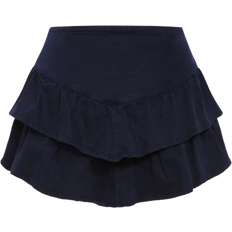 Short Skirts City Chic Amina Frill High Waist Mini Short Plus Size - Navy
