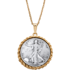 PalmBeach Genuine Half Dollar Year to Remember Pendant Necklace - Gold/Silver