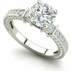 Women engagement rings 1.75 Ct VS1/F Round Cut Diamond Engagement Ring 14k White Gold