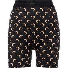 Women Shorts Marine Serre Regenerated All Over Moon Jersey Cyclist Shorts - Black