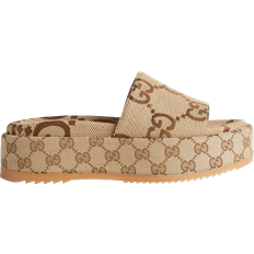 Slip-On Sandals Gucci Platform - Camel/Ebony Maxi